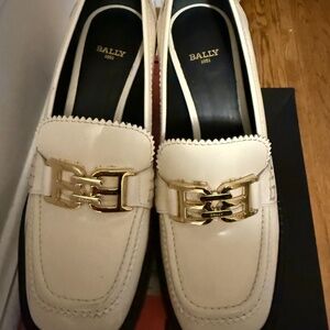 bally white loafers